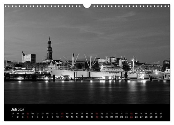 Produktbild: Hamburg monochrome Impressionen (Wandkalender 2027 DIN A3 quer), CALVENDO Monatskalender