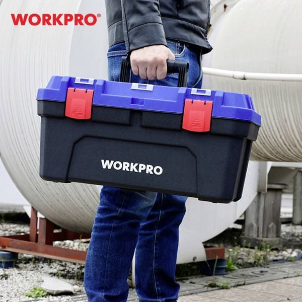 Produktbild: WorkPro WP283002 507 x 254 x259mm Werkzeugkasten unbest&uuml;ckt Blau, Schwarz