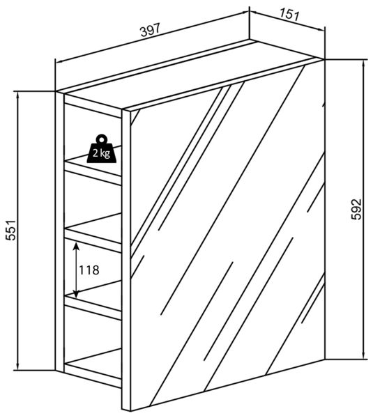 Produktbild: Badm&ouml;bel Spiegelschrank Spiegel Flandu L