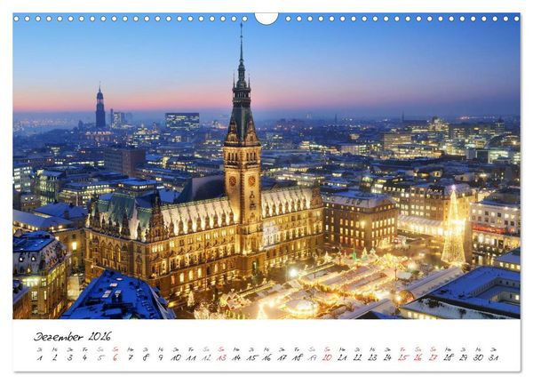 Produktbild: Mit Hamburg durchs Jahr 2026 (Wandkalender 2026 DIN A3 quer), CALVENDO Monatskalender