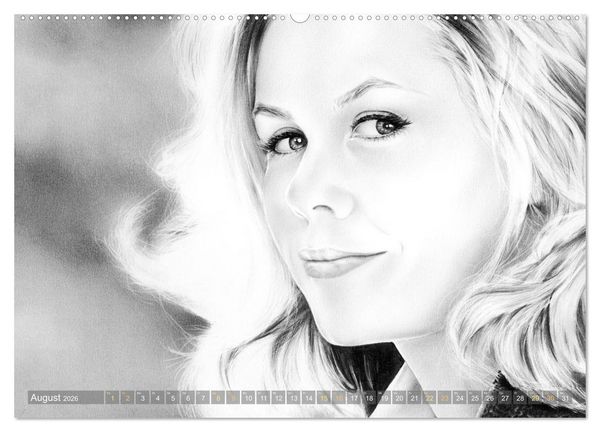 Produktbild: Hollywood Ikonen in Bleistift (hochwertiger Premium Wandkalender 2026 DIN A2 quer), Kunstdruck in Hochglanz