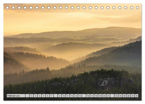 Produktbild: Wundersch&ouml;ne S&auml;chsische Schweiz (Tischkalender 2026 DIN A5 quer), CALVENDO Monatskalender