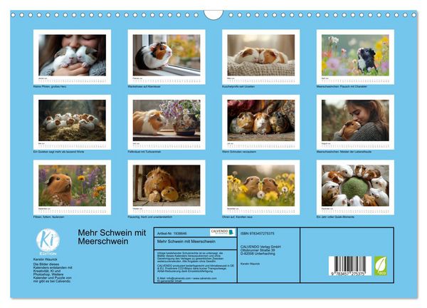 Produktbild: Mehr Schwein mit Meerschwein (Wandkalender 2026 DIN A3 quer), CALVENDO Monatskalender