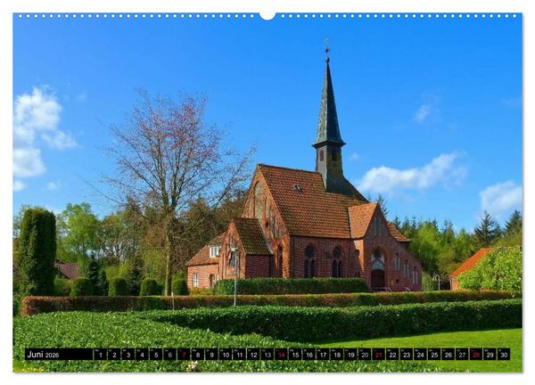 Produktbild: Kirchen in Ostfriesland (hochwertiger Premium Wandkalender 2026 DIN A2 quer), Kunstdruck in Hochglanz