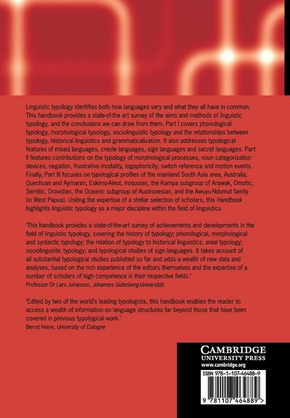 Produktbild: The Cambridge Handbook of Linguistic Typology