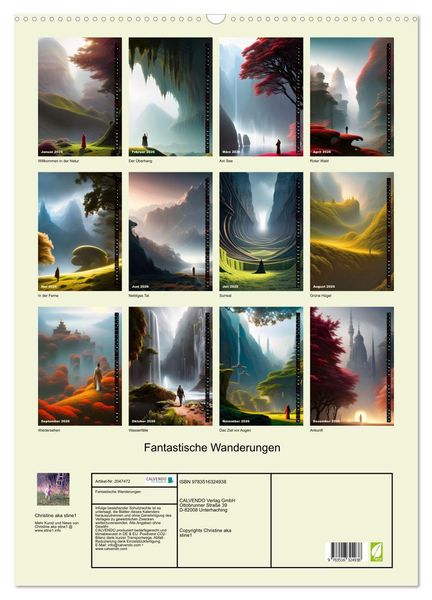 Produktbild: Fantastische Wanderungen (Wandkalender 2026 DIN A2 hoch), CALVENDO Monatskalender