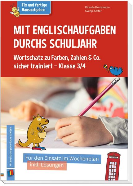 Produktbild: Mit Englischaufgaben durchs Schuljahr &ndash; Wortschatz zu Farben, Zahlen & Co. sicher trainiert &ndash; Klasse 3/4