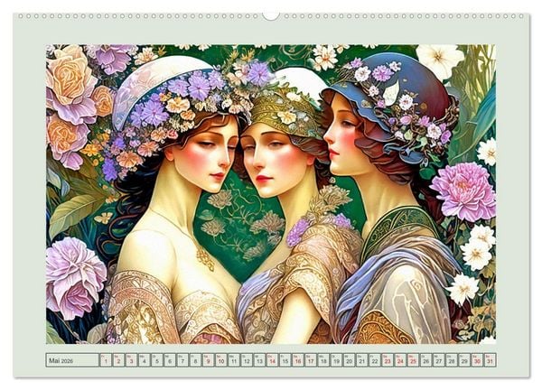 Produktbild: Art Deco Freundinnen (Wandkalender 2026 DIN A2 quer), CALVENDO Monatskalender