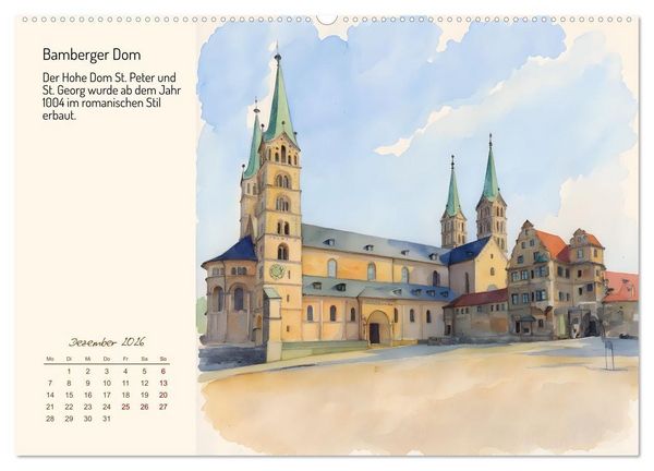 Produktbild: Deutschlands sch&ouml;nste Kirchen (hochwertiger Premium Wandkalender 2026 DIN A2 quer), Kunstdruck in Hochglanz