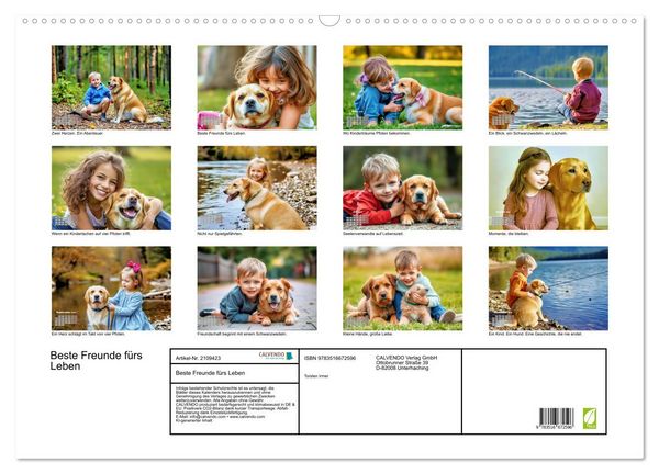 Produktbild: Beste Freunde f&uuml;rs Leben (Wandkalender 2026 DIN A2 quer), CALVENDO Monatskalender