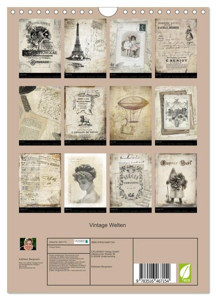 Produktbild: Vintage Welten (Wandkalender 2026 DIN A4 hoch), CALVENDO Monatskalender