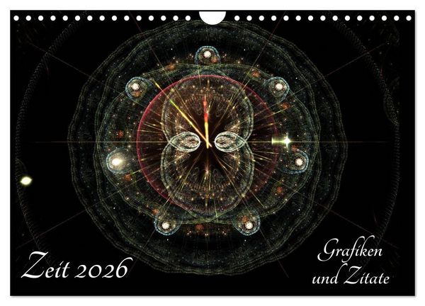 Produktbild: Zeit 2026 - Grafiken und Zitate (Wandkalender 2026 DIN A4 quer), CALVENDO Monatskalender