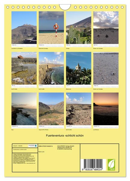Produktbild: Fuerteventura -schlicht sch&ouml;n (Wandkalender 2026 DIN A4 hoch), CALVENDO Monatskalender