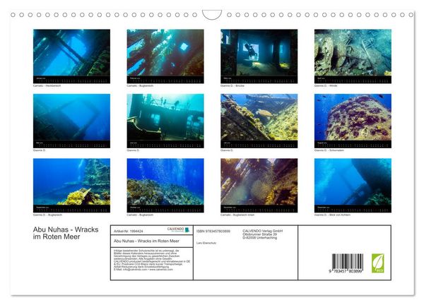 Produktbild: Abu Nuhas - Wracks im Roten Meer (Wandkalender 2026 DIN A3 quer), CALVENDO Monatskalender