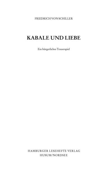 Produktbild: Kabale und Liebe