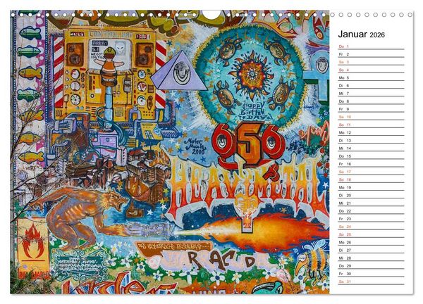 Produktbild: Graffiti (Wandkalender 2026 DIN A3 quer), CALVENDO Monatskalender