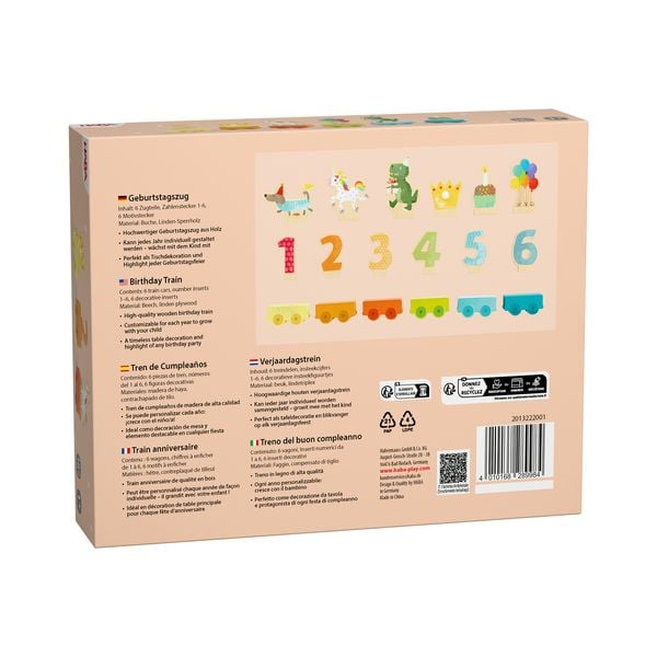 Produktbild: HABA 2013222001 - Geburtstagszug, 18-teilig, Holz