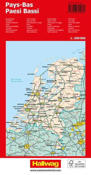 Produktbild: Hallwag Strassenkarte Niederlande 1:200.000