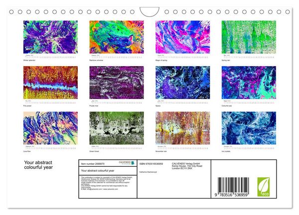 Produktbild: Your abstract colourful year (Wall Calendar 2026 DIN A4 landscape), CALVENDO 12 Month Wall Calendar