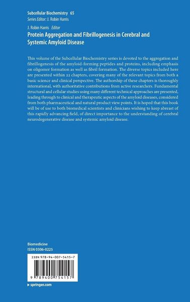 Produktbild: Protein Aggregation and Fibrillogenesis in Cerebral and Systemic Amyloid Disease