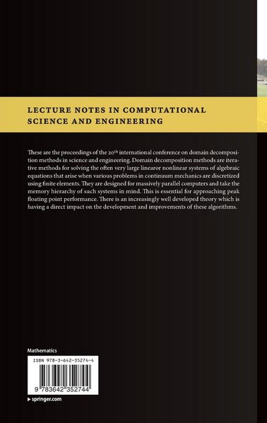 Produktbild: Domain Decomposition Methods in Science and Engineering XX