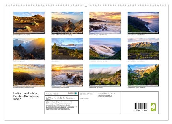 Produktbild: La Palma - La Isla Bonita - Kanarische Inseln (hochwertiger Premium Wandkalender 2026 DIN A2 quer), Kunstdruck in Hochglanz