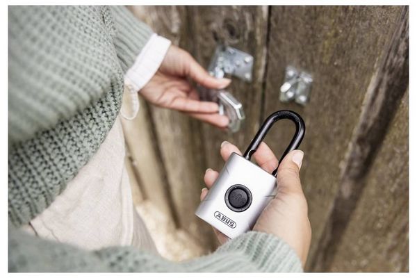 Produktbild: ABUS ABEO10000 Vorh&auml;ngeschloss Bluetooth Silber Bluetooth-Vorh&auml;ngeschloss