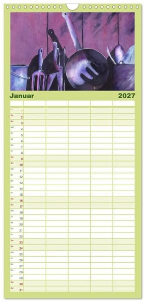 Produktbild: Familienplaner 2027 - Garten Aquarelle mit 5 Spalten (Wandkalender, 21 x 45 cm) CALVENDO