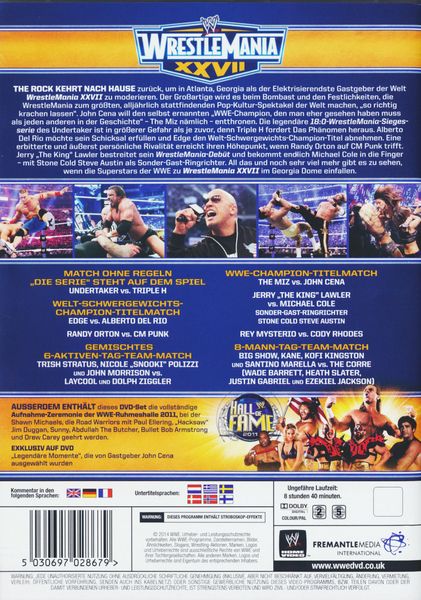 Produktbild: WrestleMania 27 [3 DVDs]
