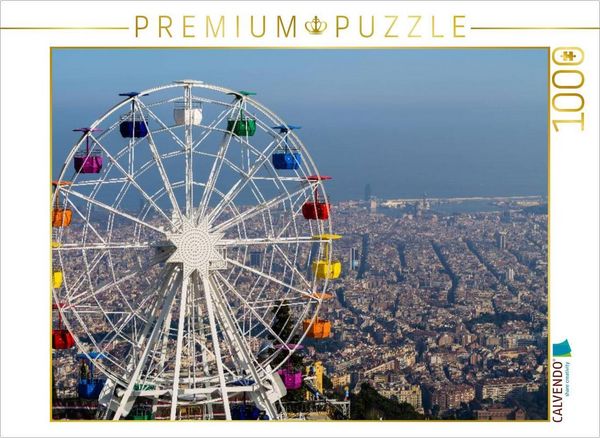 Produktbild: CALVENDO Puzzle Barcelona mit Riesenrad | 1000 Teile Lege-Gr&ouml;&szlig;e 64x48cm Foto-Puzzle f&uuml;r gl&uuml;ckliche Stunden