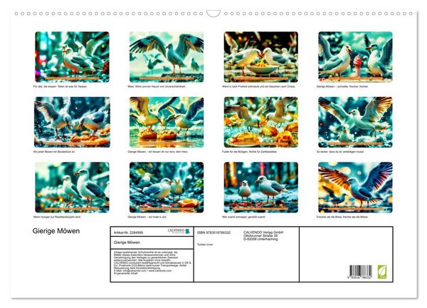 Produktbild: Gierige M&ouml;wen (Wandkalender 2027 DIN A2 quer), CALVENDO Monatskalender