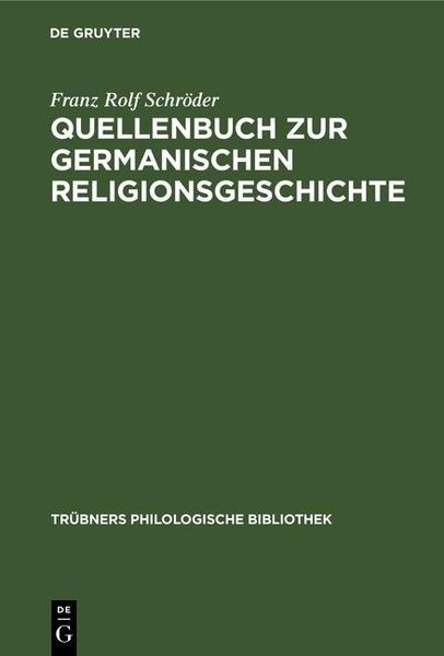 Produktbild: Quellenbuch zur germanischen Religionsgeschichte