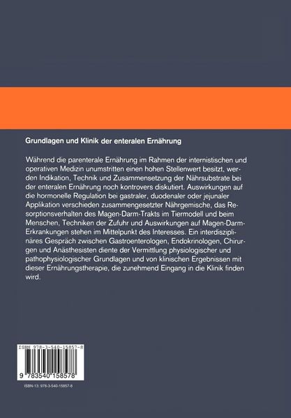 Produktbild: Grundlagen und Klinik der enteralen Ern&auml;hrung