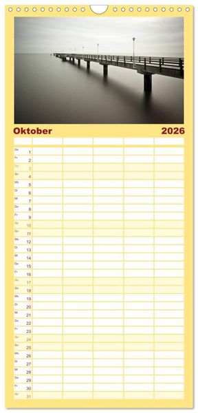 Produktbild: Familienplaner 2026 - Usedom 2026 Rendezvous zwischen Ahlbeck und Heringsdorf mit 5 Spalten (Wandkalender, 21 x 45 cm) CALVENDO