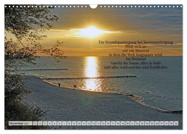 Produktbild: Momente am Meer mit Lyrik (Wandkalender 2027 DIN A3 quer), CALVENDO Monatskalender