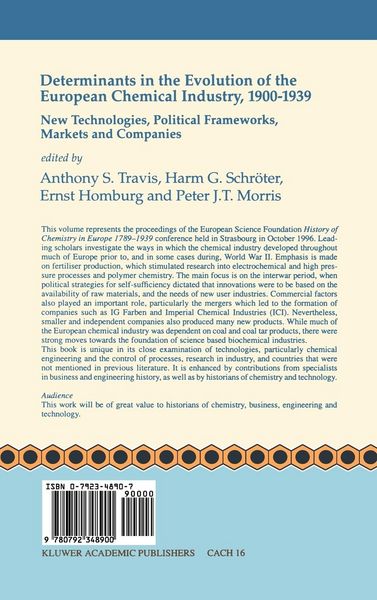 Produktbild: Determinants in the Evolution of the European Chemical Industry, 1900&ndash;1939