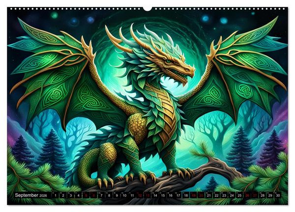 Produktbild: Drachen - Mystische Wesen (Wandkalender 2026 DIN A2 quer), CALVENDO Monatskalender