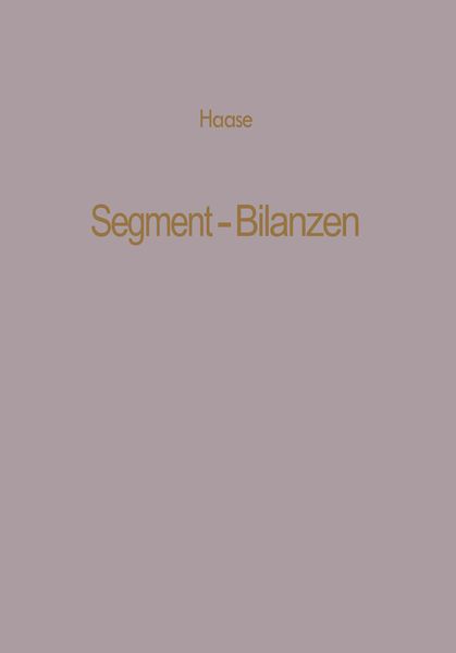 Produktbild: Segment-Bilanzen
