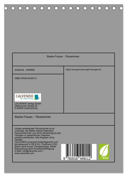 Produktbild: Starke Frauen - T&auml;nzerinnen (Tischkalender 2026 DIN A5 hoch), CALVENDO Monatskalender