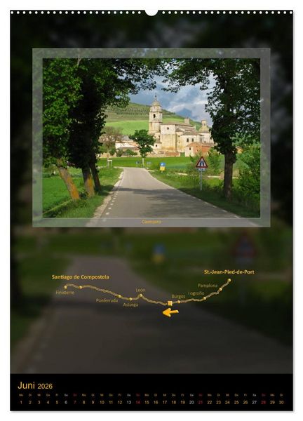 Produktbild: Jakobsweg - Camino Franc&eacute;s (hochwertiger Premium Wandkalender 2026 DIN A2 hoch), Kunstdruck in Hochglanz