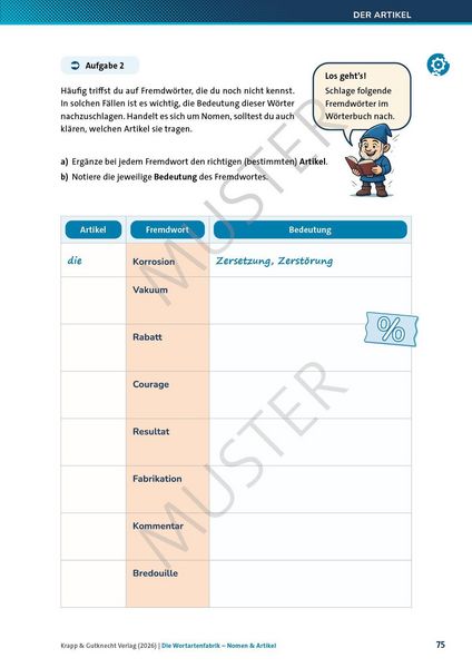 Produktbild: Die Wortartenfabrik &ndash; Nomen und Artikel &ndash; Lehrerheft