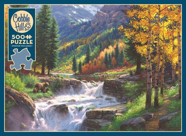 Produktbild: COBBLE HILL PUZZLES - B&auml;ren am Wasserfall 500 Teile
