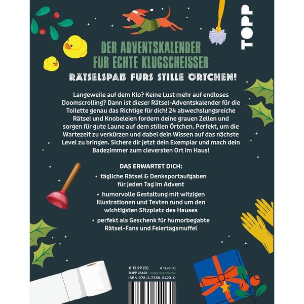 Produktbild: Weihnachten auf dem Thron: Der Klo-R&auml;tsel-Adventskalender. Mit 24 R&auml;tselh&auml;ufchen durch den Advent