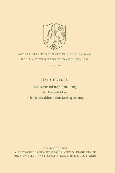 Produktbild: Das Recht auf freie Entfaltung der Pers&ouml;nlichkeit in der h&ouml;chstrichterlichen Rechtsprechung