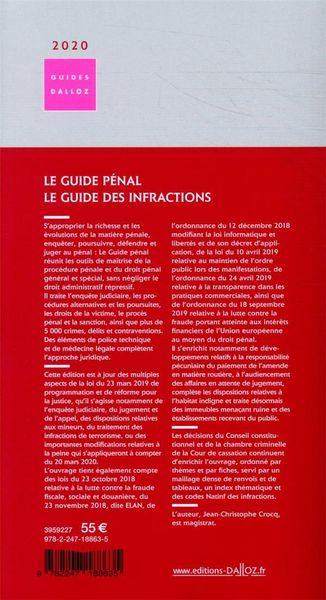 Produktbild: Le Guide Penal ; Le Guide des Infractions (edition 2020)