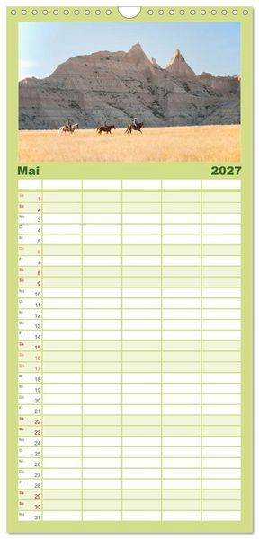 Produktbild: Familienplaner 2027 - Sioux Im Lande von Sitting Bull mit 5 Spalten (Wandkalender, 21 x 45 cm) CALVENDO