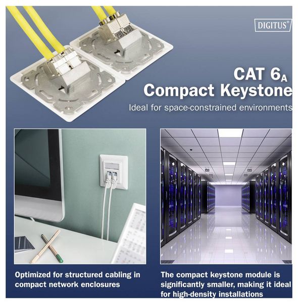 Produktbild: Digitus RJ45-Einbaumodul Keystone CAT 6a 1St.