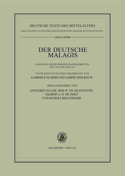 Produktbild: Der deutsche Malagis nach den Heidelberger Handschriften Cpg 340 und 315