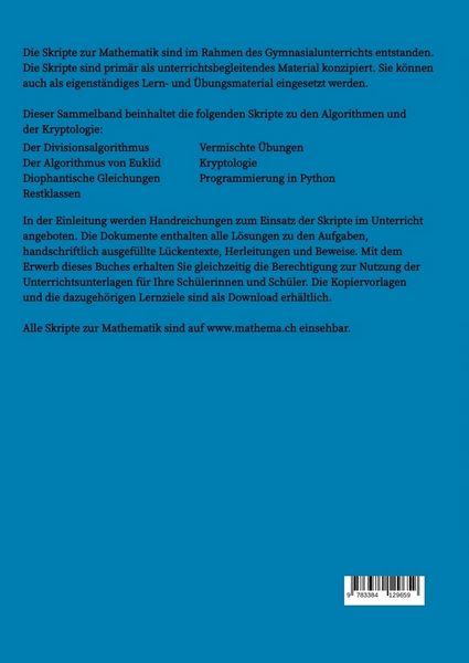Produktbild: Skripte zur Mathematik - Algorithmen & Kryptologie