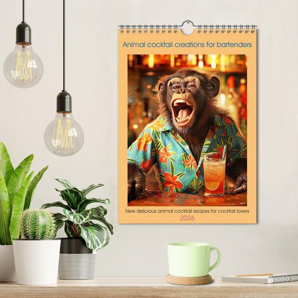 Produktbild: Animal cocktail creations for bartenders (Wall Calendar 2026 DIN A4 portrait), CALVENDO 12 Month Wall Calendar